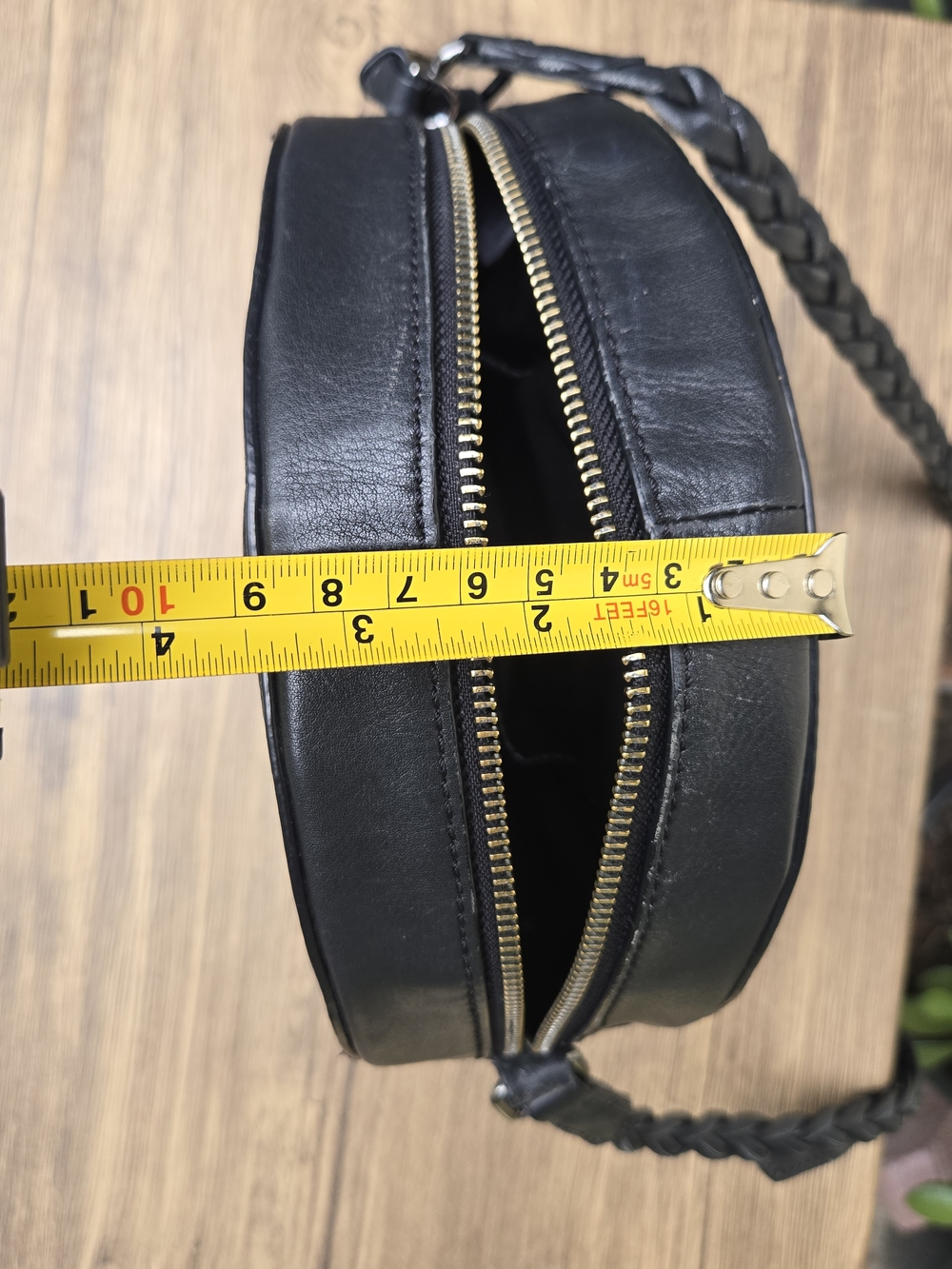 Rachel Roy Black Circle Round Vegan Leather Crossbody - Picture 13 of 15